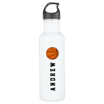Basketball Personalized Name Or Monogram Water Bottle by tjssportsmania at Zazzle