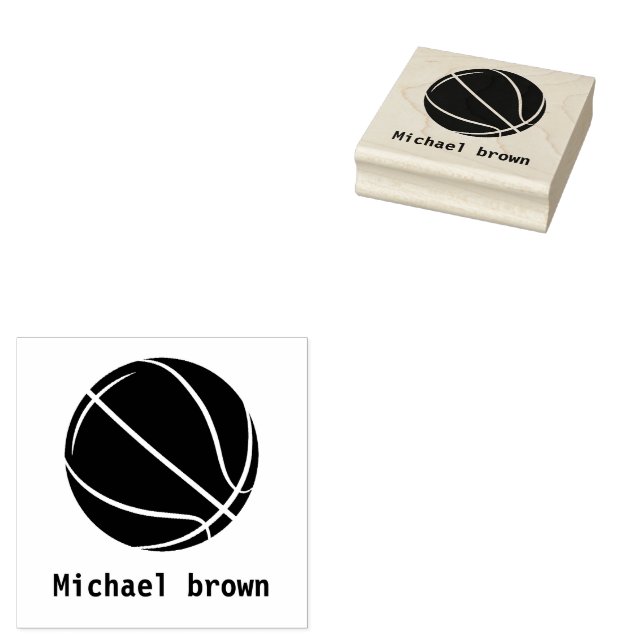 Basketball  Personalized Name Rubber Stamp (Stamped)