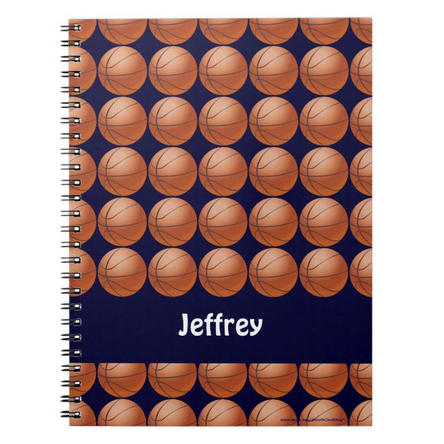 Basketball Personalized Name Spiral Notebook (Front)