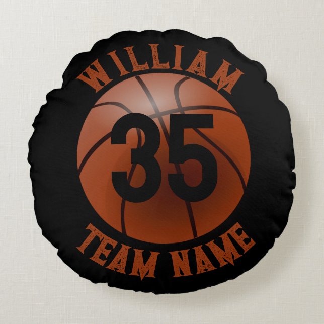 Basketball Personalized round pillow (Front)