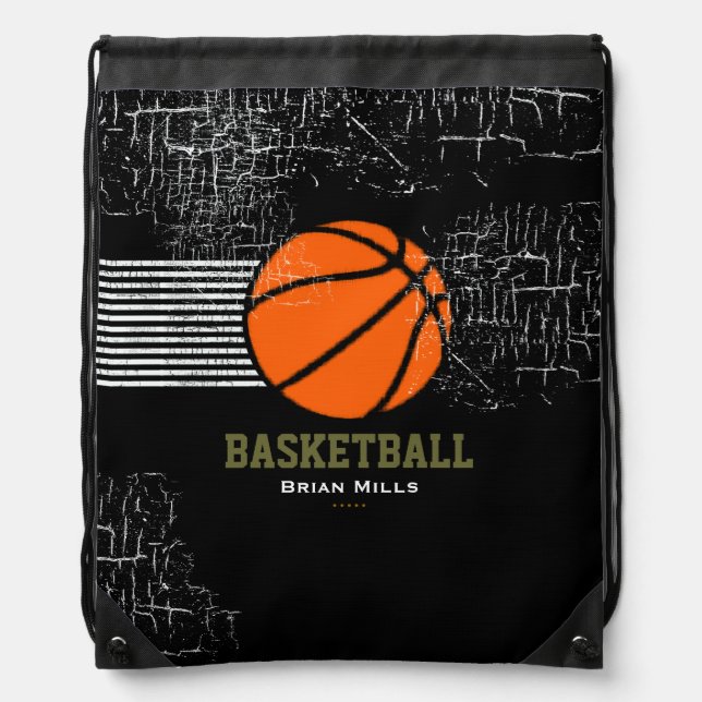 BASKETBALL personalized sport suggestion Drawstring Bag (Front)