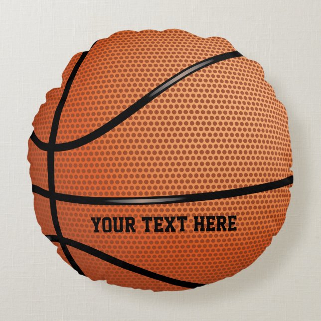 Basketball Personalized Sports Round Pillow (Front)