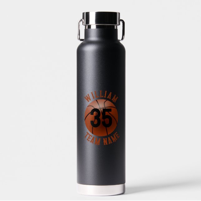 Basketball Personalized Water Bottle (Front)