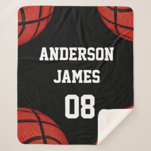 Basketball Personalized with name and number Sherpa Blanket