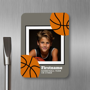 Basketball Photo Add Your Name - Can Edit Color Magnet