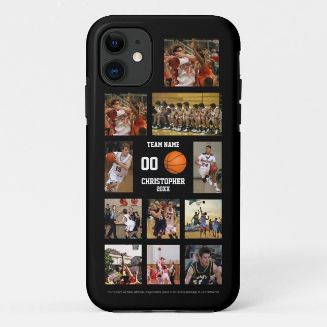 Basketball Photo Collage Black Case-Mate iPhone Case (Back)