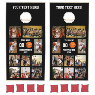 Basketball Photo Collage Cornhole Set