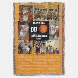Basketball photo collage fleece blanket
