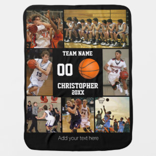 Basketball photo collage fleece blanket