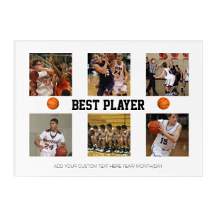 Basketball photo collage template Photo Block Acrylic Print