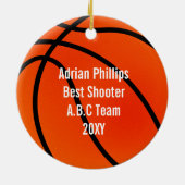 basketball photo ornament (Back)