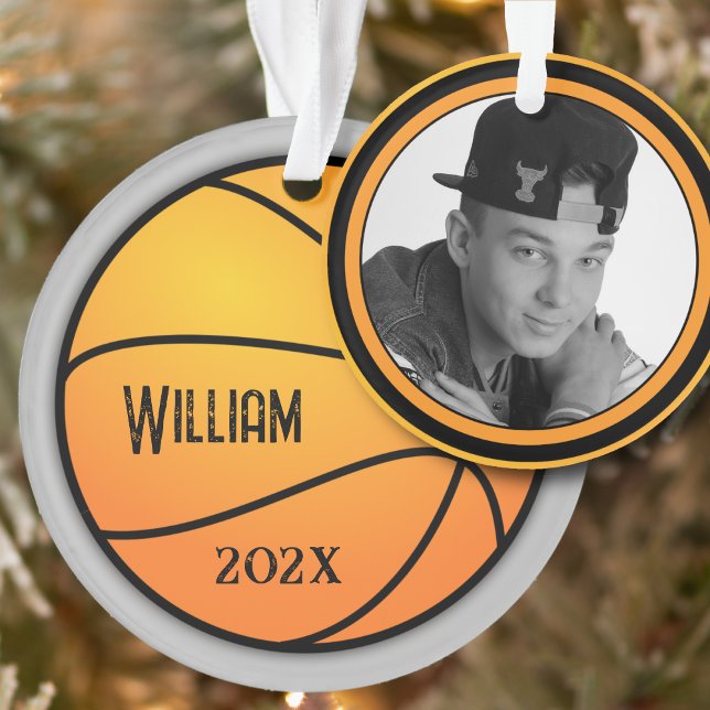 Basketball Photo Template Christmas Ornament (Creator Uploaded)