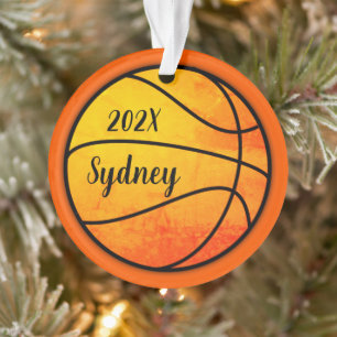 Basketball Photo Template Round Christmas Ornament