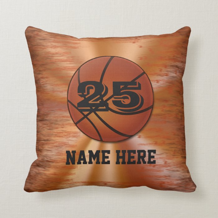 Basketball Pillows with YOUR NAME & JERSEY NUMBER