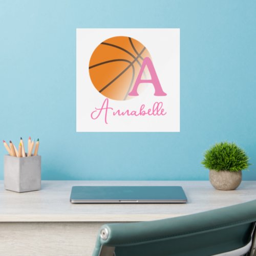 Basketball Pink Girl Wall Decal