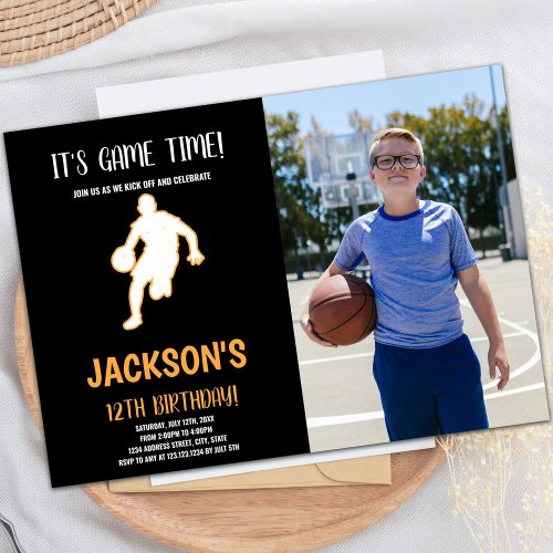 Basketball Play Birthday Invitations with photo