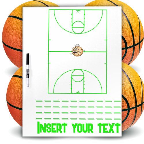 Basketball Playbook Green  Dry Erase Board
