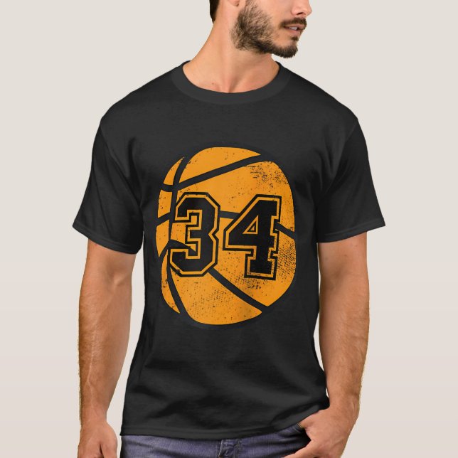 Basketball Player 34 Basketball Mom Dad Jersey Num T-Shirt (Front)