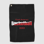 Basketball Player Abstract Swish - Word Art Golf Towel