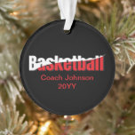 Basketball Player Abstract Swish - Word Art Ornament