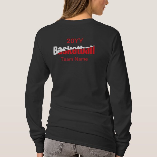 Basketball Player Abstract Swish - Word Art T-Shirt (Back)