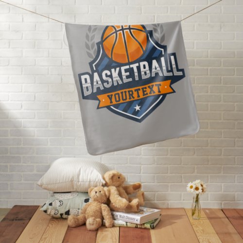 Basketball Player ADD NAME Varsity School Team Baby Blanket