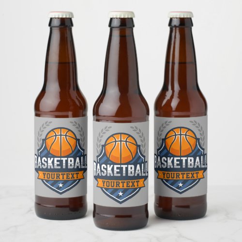 Basketball Player ADD NAME Varsity School Team Beer Bottle Label