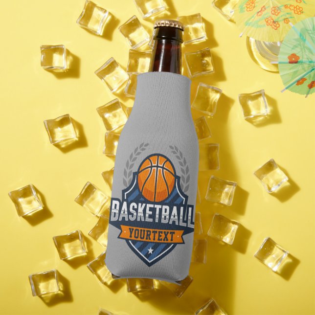 Basketball Player ADD NAME Varsity School Team Bottle Cooler (In Situ Summer)
