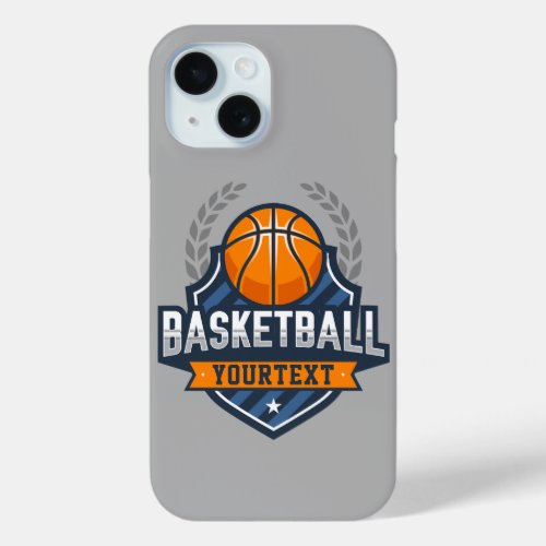 Basketball Player ADD NAME Varsity School Team iPhone 15 Case