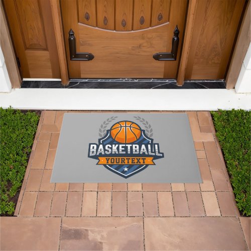 Basketball Player ADD NAME Varsity School Team Doormat