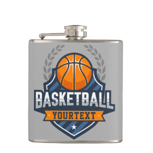 Basketball Player ADD NAME Varsity School Team Flask