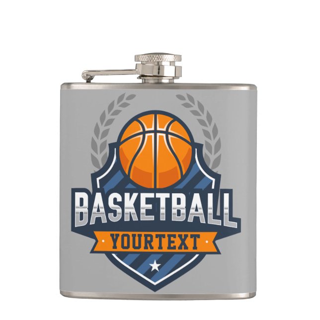 Basketball Player ADD NAME Varsity School Team Flask (Front)