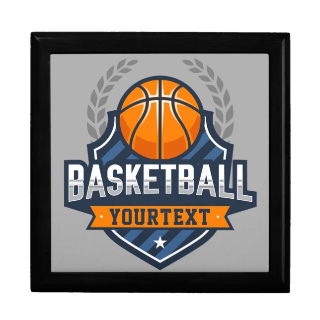 Basketball Player ADD NAME Varsity School Team Gift Box (Front)