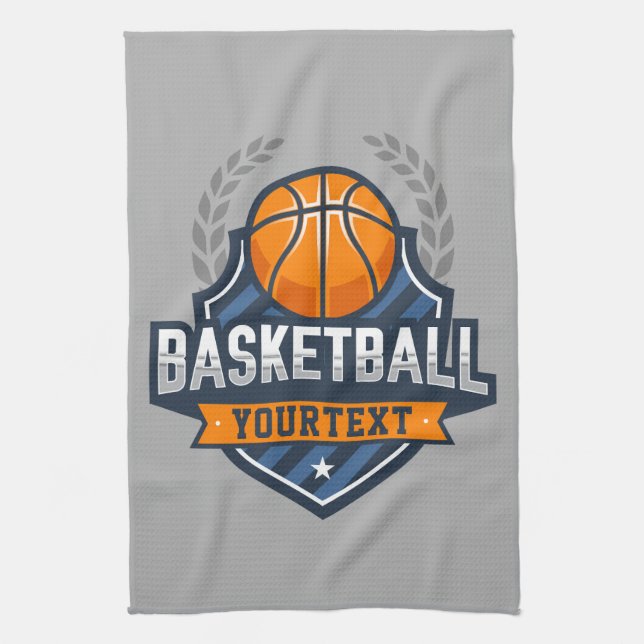 Basketball Player ADD NAME Varsity School Team Kitchen Towel (Vertical)