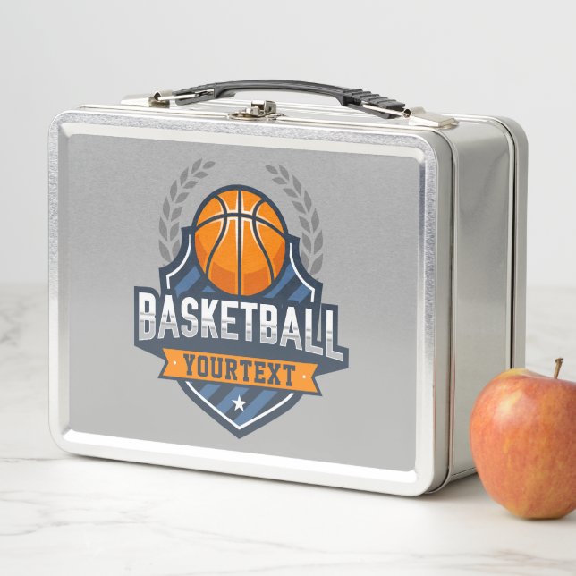 Basketball Player ADD NAME Varsity School Team Metal Lunch Box (In Situ)