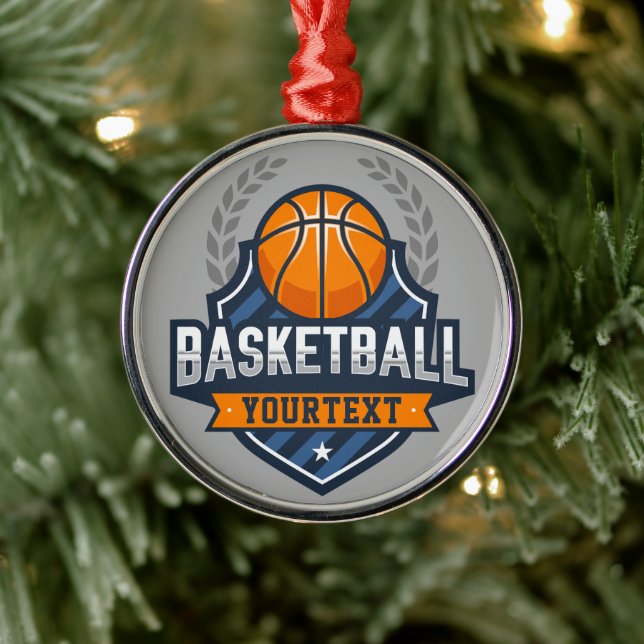 Basketball Player ADD NAME Varsity School Team Metal Ornament (Tree)