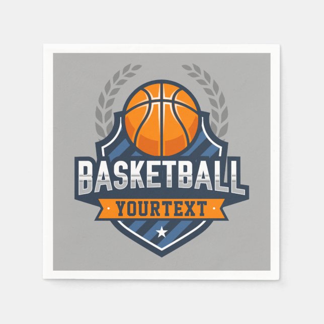 Basketball Player ADD NAME Varsity School Team Napkins (Front)