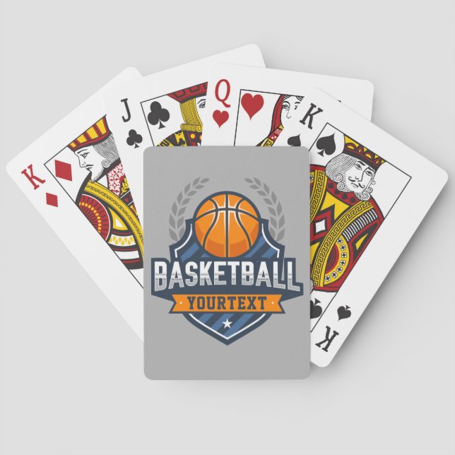 Basketball Player ADD NAME Varsity School Team Poker Cards (Back)
