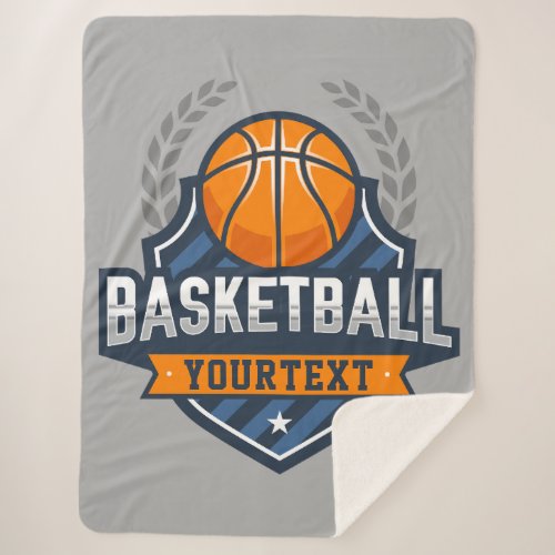 Basketball Player ADD NAME Varsity School Team Sherpa Blanket