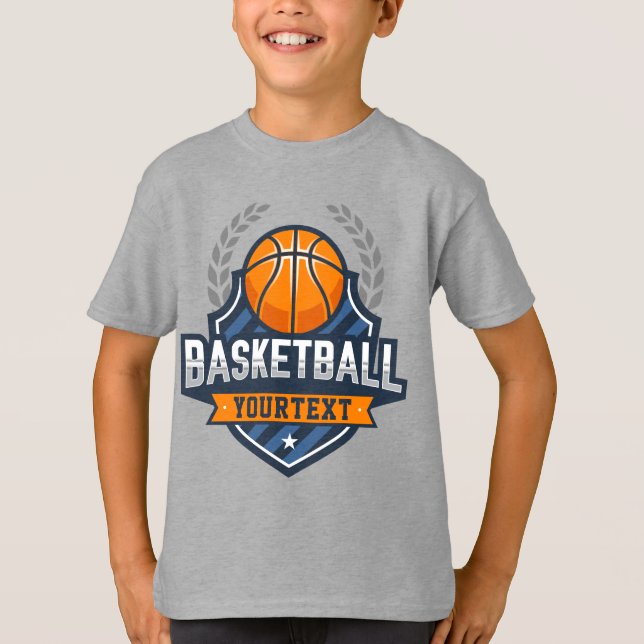 Basketball Player ADD NAME Varsity School Team T-Shirt (Front)