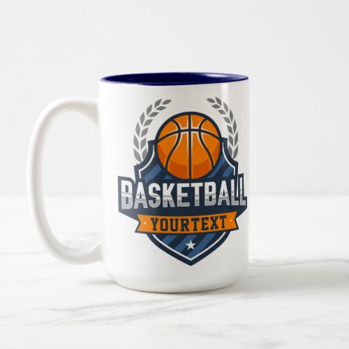 Basketball Player ADD NAME Varsity School Team Two_Tone Coffee Mug