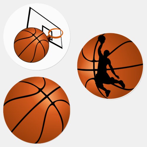Basketball Player and Basketball Kids Labels