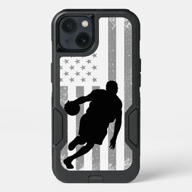 Basketball Player and USA Flag Otterbox iPhone Case (Back)