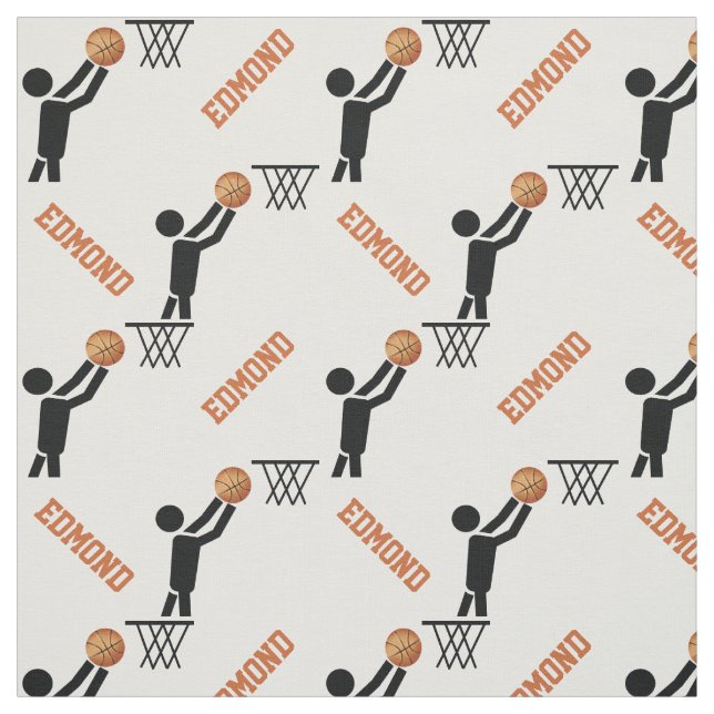 Basketball player and your name personalized fabric (Swatch)