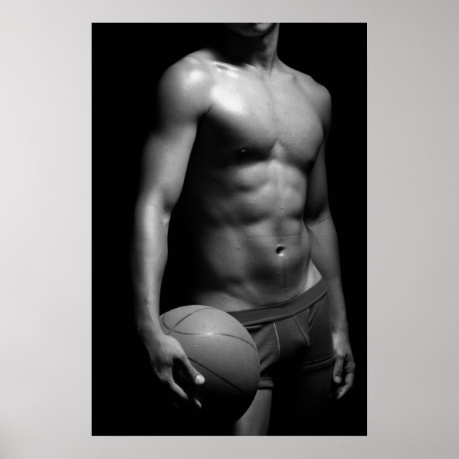 basketball player B&W photoprint Poster (Front)