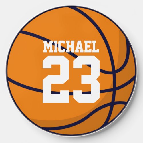 Basketball Player Ball Personalized Name Sports Wireless Charger