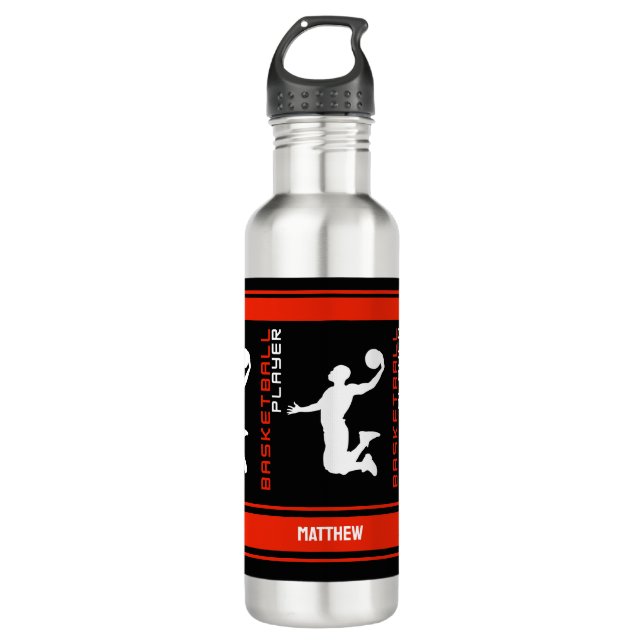 Basketball Player, Basketball Birthday Gifts Stainless Steel Water Bottle (Front)