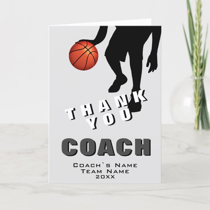 Basketball Player Basketball Coach Thank You Card | Zazzle