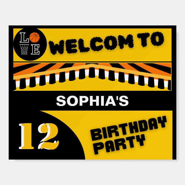 Basketball Player Birthday Party Foam Board (Front)
