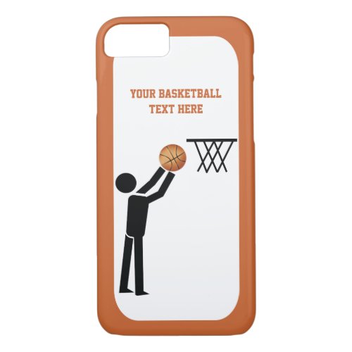 Basketball player black icon with ball custom iPhone 87 case